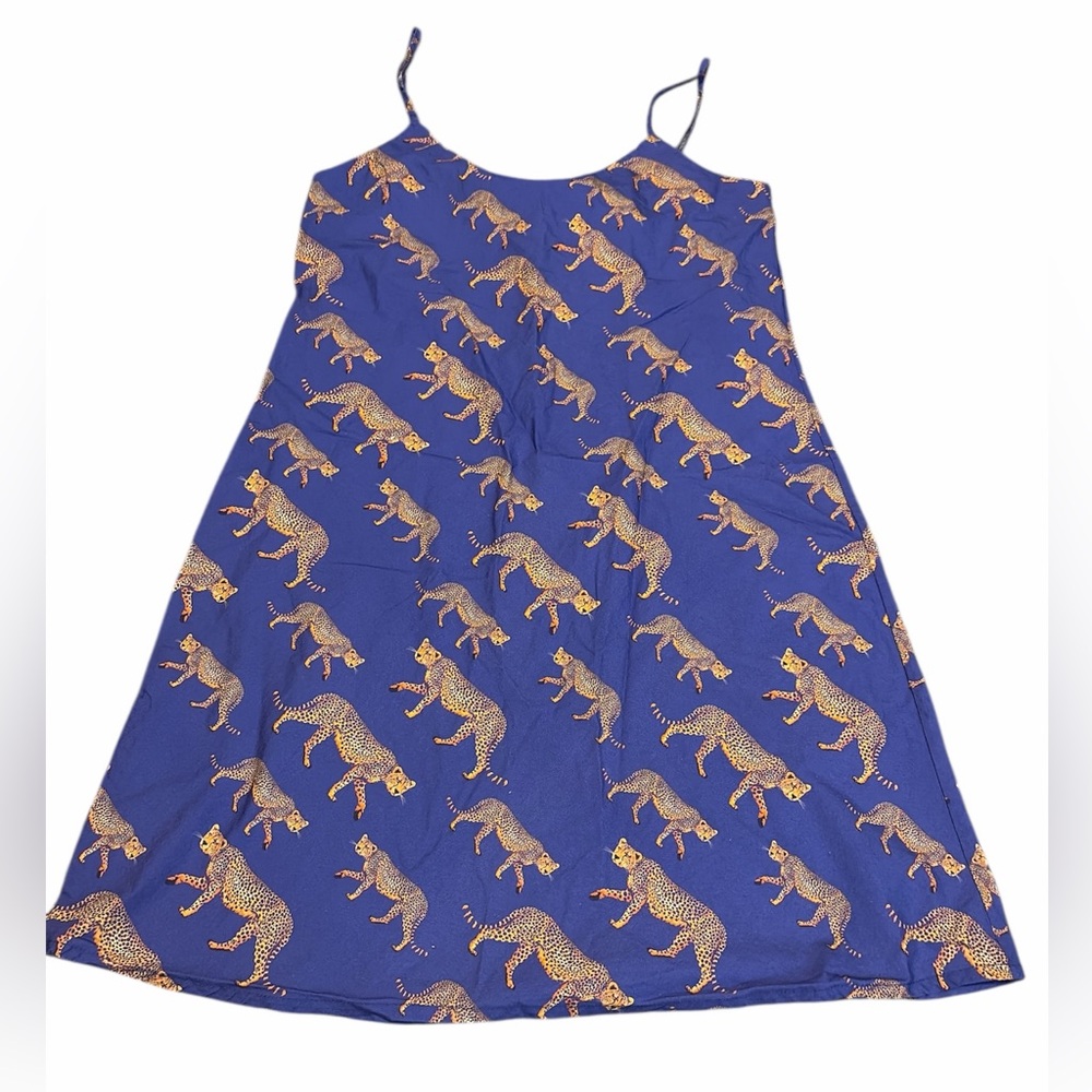Woodstock Laundry Blue Cheetah Print Chemise Nighty Slip Dress Size M NWT - Picture 4 of 5